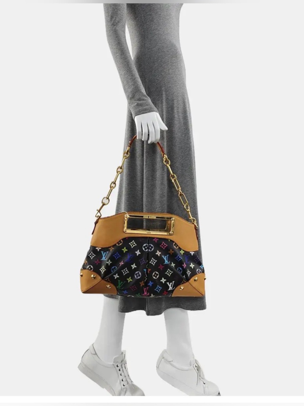 EUC💕 Louis Vuitton Black Murakami Monogram Judy MM Shoulder Bag